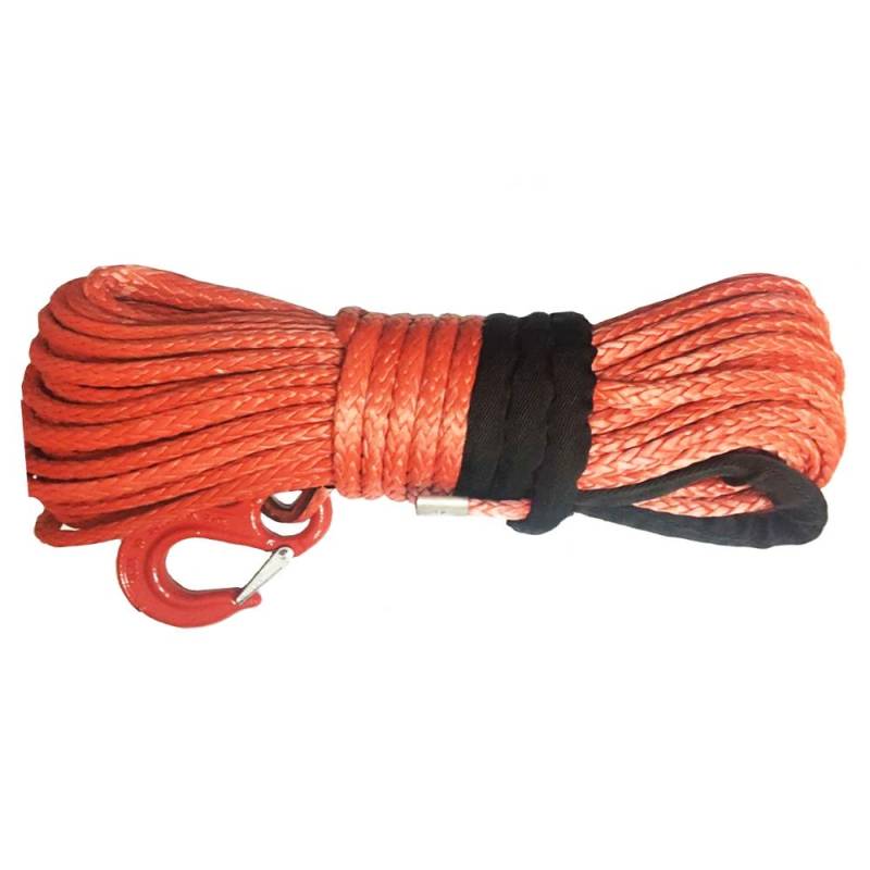 Synthetisches Windenseil-Kabelset 1/2 "X100 'rotes Synthetisches Windenseil mit Haken for ATV/UTV-Autos KFI Trucks Traktorfahrzeuge(Orange) von LOMCOT