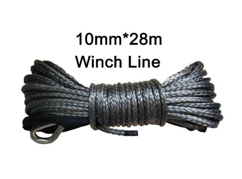 Synthetisches Windenseil-Kabelset 10mm * 28m Synthetische Winde Line Kabelseil for ATV/UTV-Abschleppseile(Grey) von LOMCOT