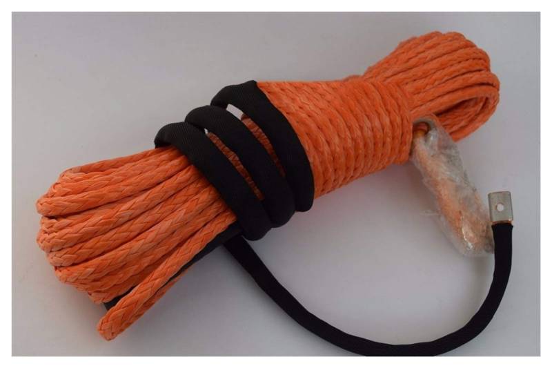 Synthetisches Windenseil-Kabelset 10mm * 30m 12Plit Orange Synthetische Winde Seil, Windenkabel 10mm, Bootswindeseil von LOMCOT