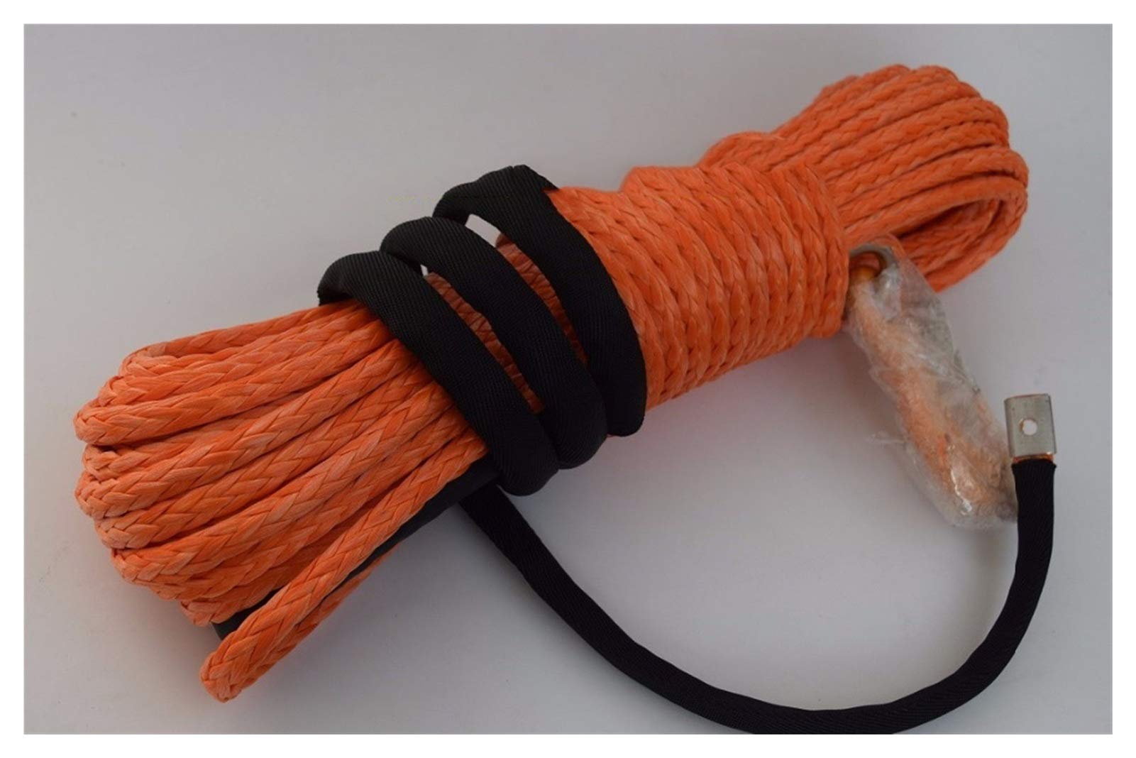 Synthetisches Windenseil-Kabelset 10mm * 30m Orange Synthetische Winde Seil, ATV UTV Winch Zubehör, Off Road Seil, Bootswinde Seil von LOMCOT