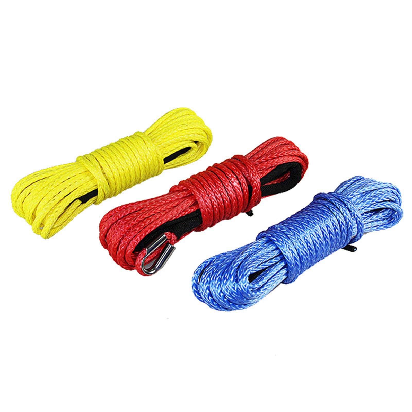 Synthetisches Windenseil-Kabelset 11mmx26m ATV Traktionsseil Big Pull Auto Anhänger Seil Polymer Polyethylen Winde Seil(Rood) von LOMCOT