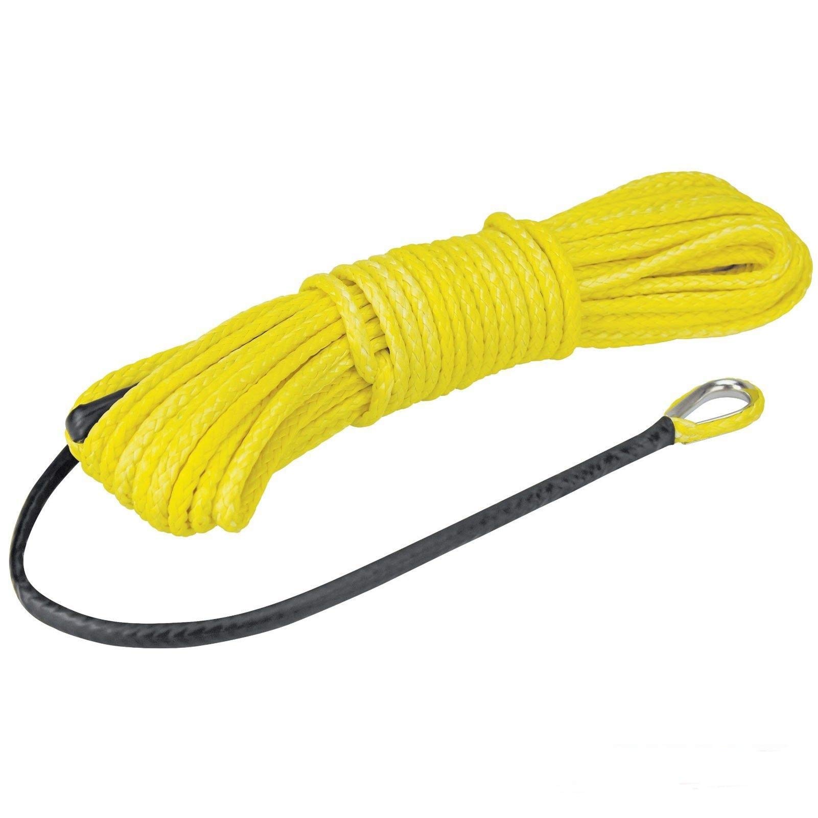 Synthetisches Windenseil-Kabelset 11mmx26m ATV Traktionsseil Big Pull Auto Anhänger Seil Polymer Polyethylen Winde Seil(Yellow) von LOMCOT