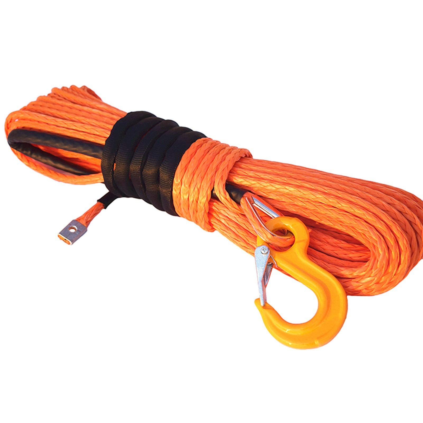 Synthetisches Windenseil-Kabelset 12mm * 30m Winde Seil, Synthetisches Seil, Spektrenwindekabel, abseits der Straßenseil, Kevlar Seil(Orange) von LOMCOT