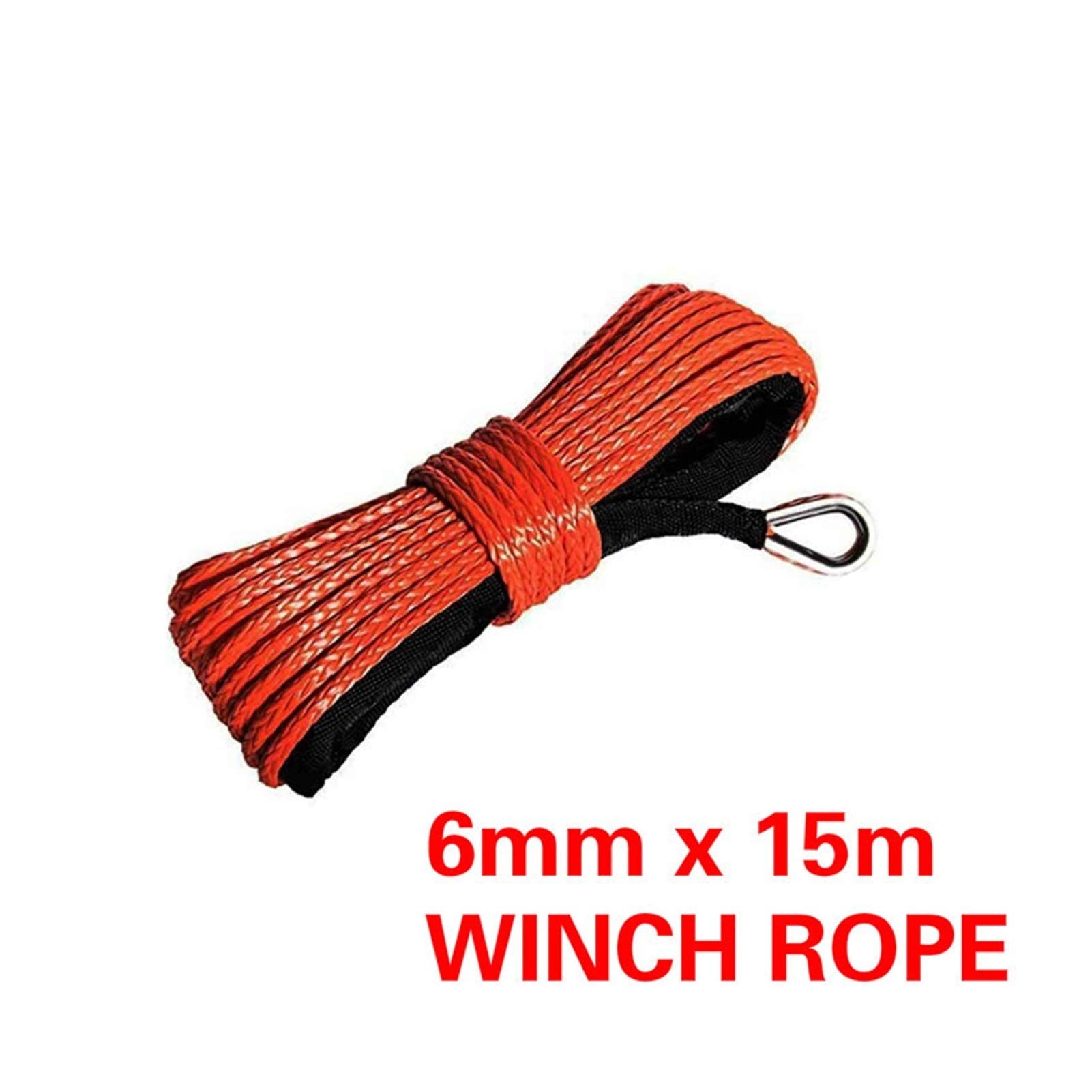 Synthetisches Windenseil-Kabelset 15M Winde Seil String Line Kabel mit Synthetik-Schleppseil 7700LBS Autowäwinen Wartungszeichenfolge for ATV UTV Off-Road(A) von LOMCOT