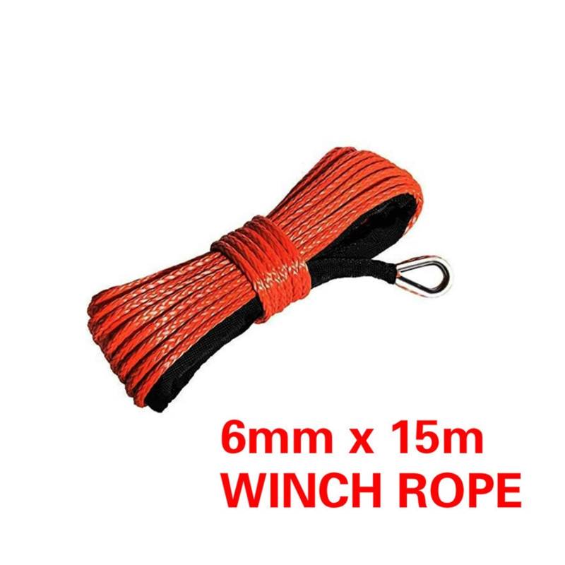 Synthetisches Windenseil-Kabelset 15M Winde Seil String Line Kabel mit Synthetik-Schleppseil 7700LBS Autowäwinen Wartungszeichenfolge for ATV UTV Off-Road(A) von LOMCOT