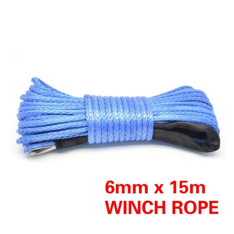 Synthetisches Windenseil-Kabelset 15M Winde Seil String Line Kabel mit Synthetik-Schleppseil 7700LBS Autowäwinen Wartungszeichenfolge for ATV UTV Off-Road(B) von LOMCOT