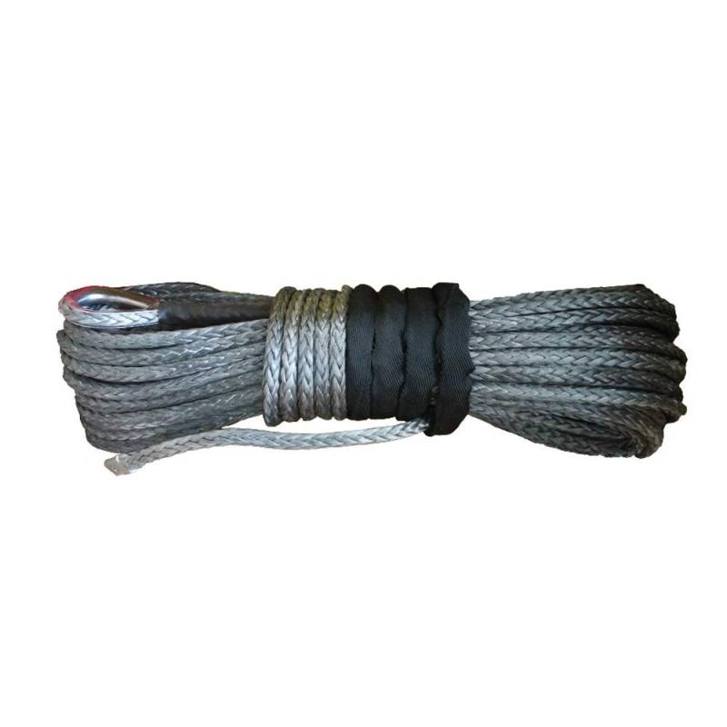 Synthetisches Windenseil-Kabelset 3/8 "x 100 'Winch Line, Synthetisches Ziehseil, 12-Strang-Zopf(Grey) von LOMCOT