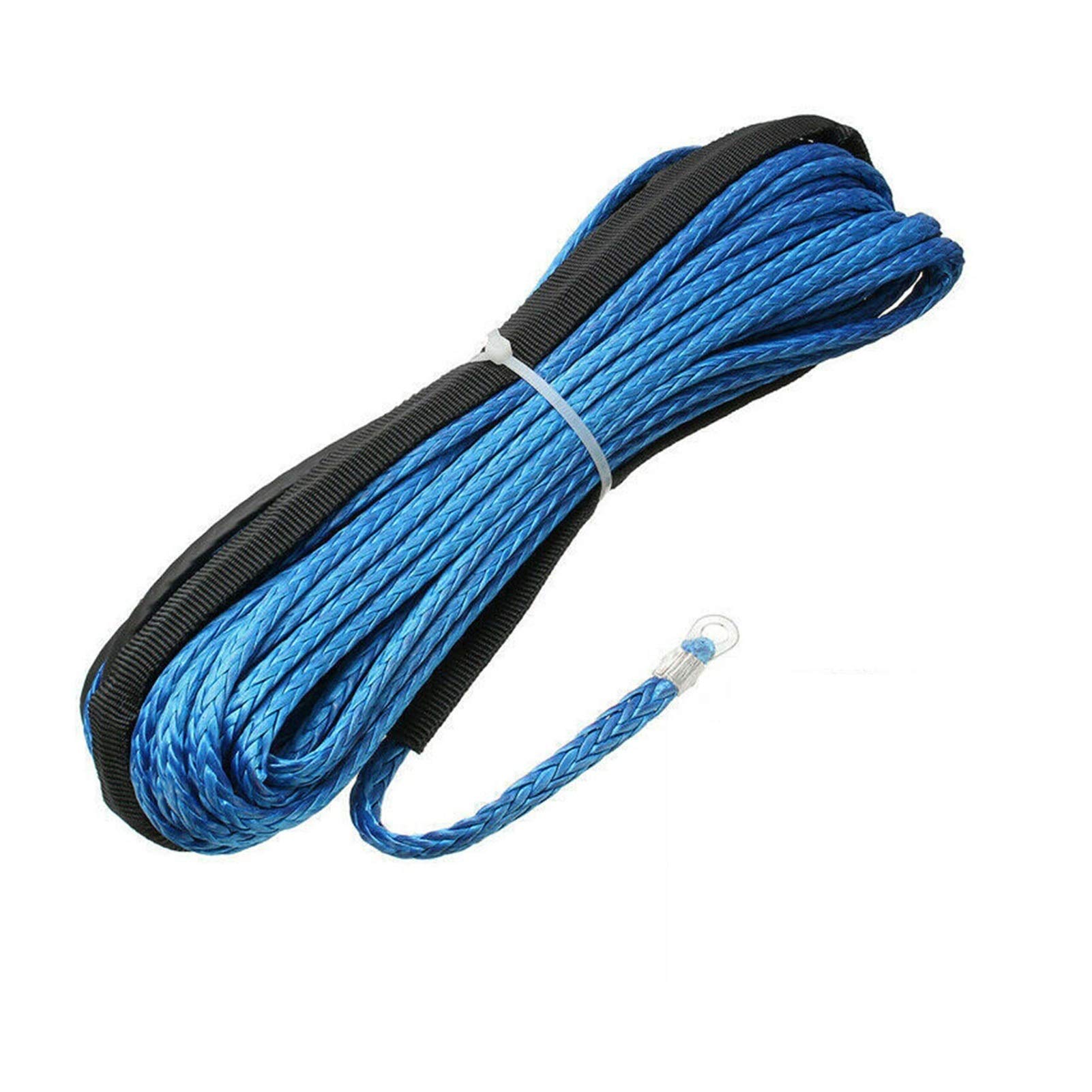 Synthetisches Windenseil-Kabelset 4.8mm * 15m (2,5 Tonne) Faserseilseil Winde Seil Pellet Polymer Polyethylen(Blue) von LOMCOT