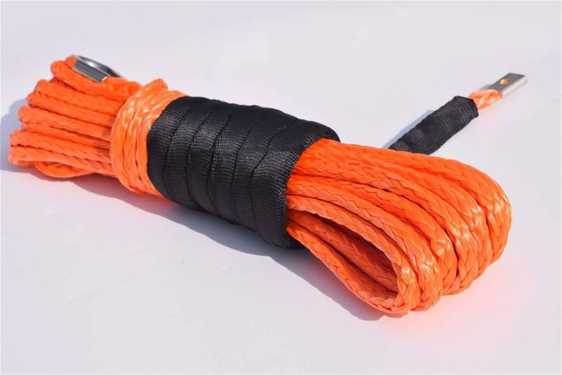 Synthetisches Windenseil-Kabelset 5/16 "* 50ft orange Synthetisches Windenseil, ATV-Windekabel, Abschleppseil for Offroad-Autoteile von LOMCOT