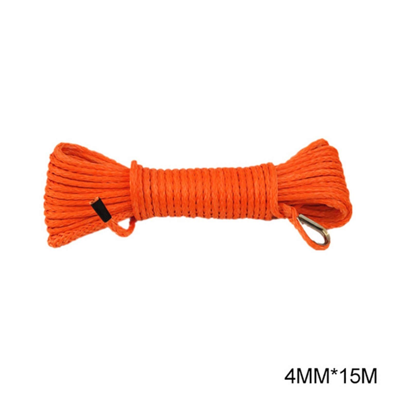 Synthetisches Windenseil-Kabelset 5mm * 15m 4mm * 15m ATV Winch Seil, Synthetisches Seil, ATV Winch Zubehör, Bootswindekabel, Winde Seil(Orange4mmx15m) von LOMCOT