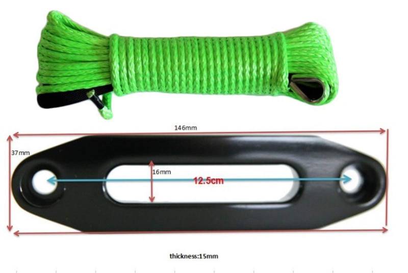 Synthetisches Windenseil-Kabelset 5mm * 15m grün synthetischer Winde-Seil 4000LBs-Hawse Fairlead, ATV Winch-Kabel, Bootswindeseil, Plasma-Seil hinzufügen von LOMCOT