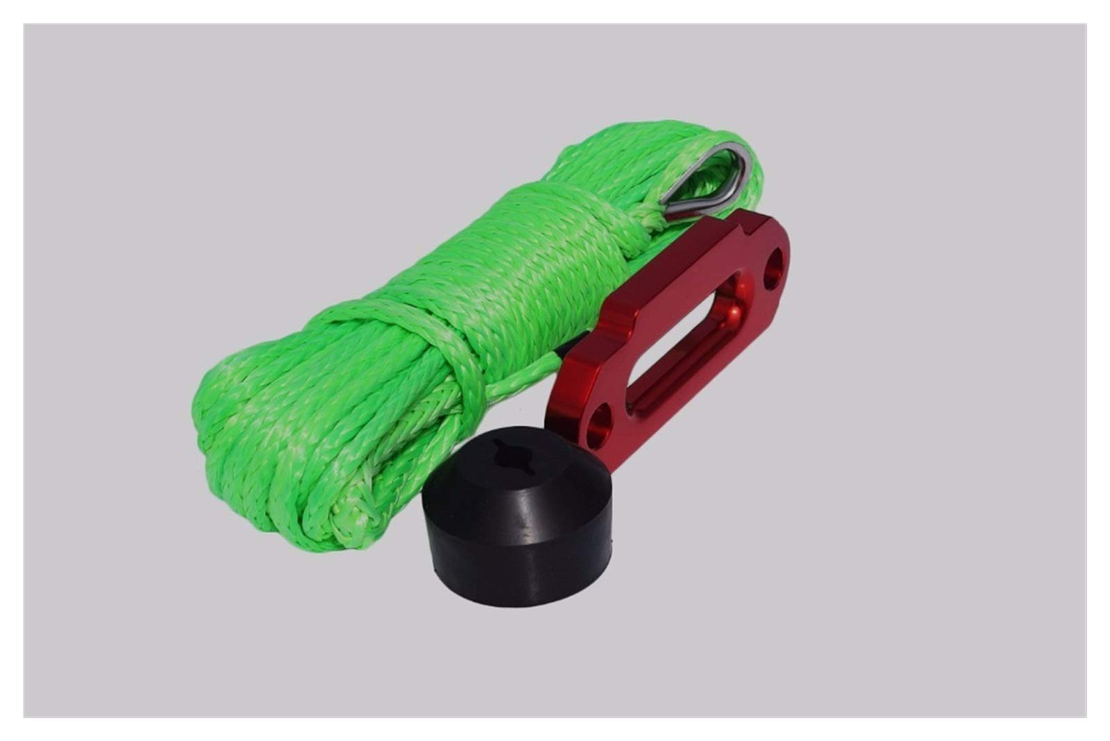 Synthetisches Windenseil-Kabelset 6mm * 15m grün ATV Winch Line 4000LBs hinzufügen Hawse Fairlead Fügen Sie Winch Stopper Hook Saver hinzu, ATV Winch-Kabel, Synthetisches Windeseil von LOMCOT