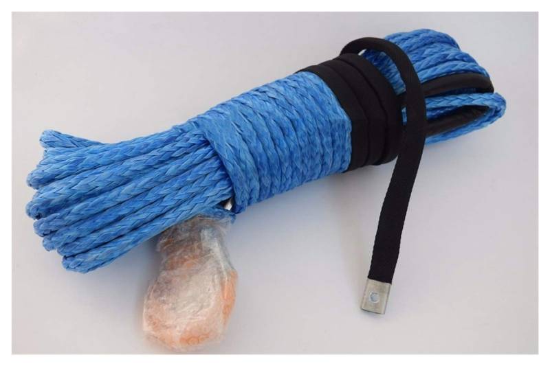 Synthetisches Windenseil-Kabelset Blau 10mm * 30m Synthetisches Windenseilkabel, UTV-Winde-Zubehör, Off-Straßenseil, Bootswindekabel von LOMCOT