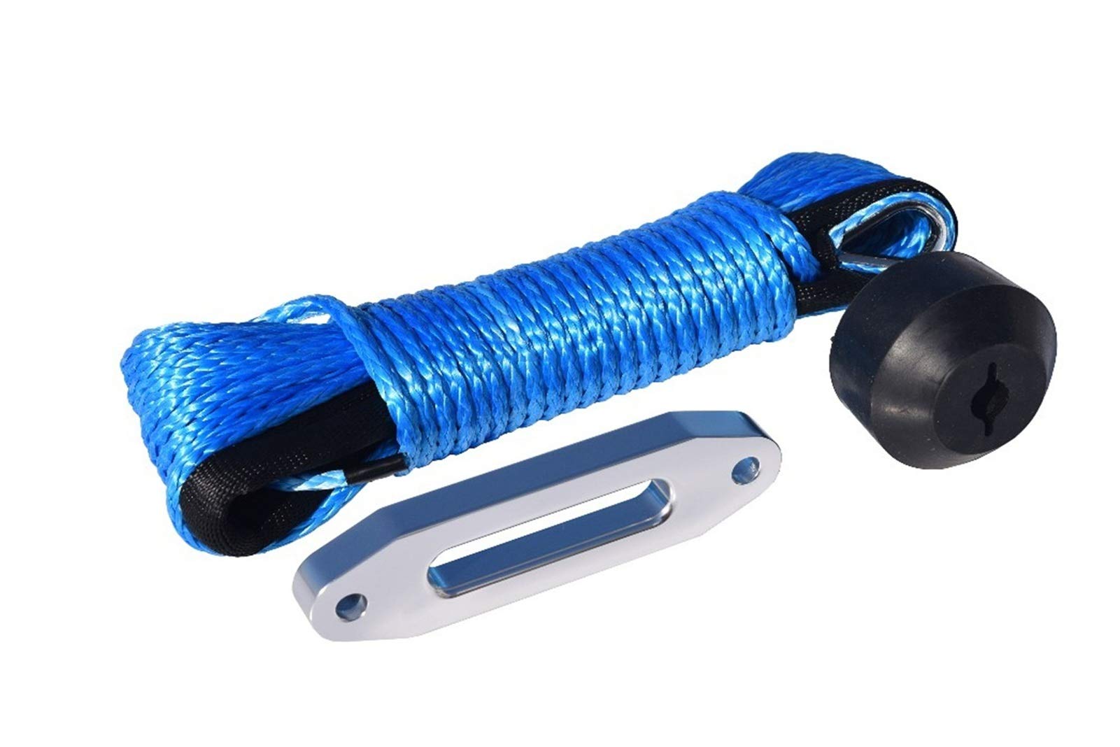 Synthetisches Windenseil-Kabelset Blau 5mm * 15m Synthetische Winde Seil & 4000lbs ATV Fairlead & Winch Haken Stopper, Bootswindekabel, Off-Road-Seil von LOMCOT