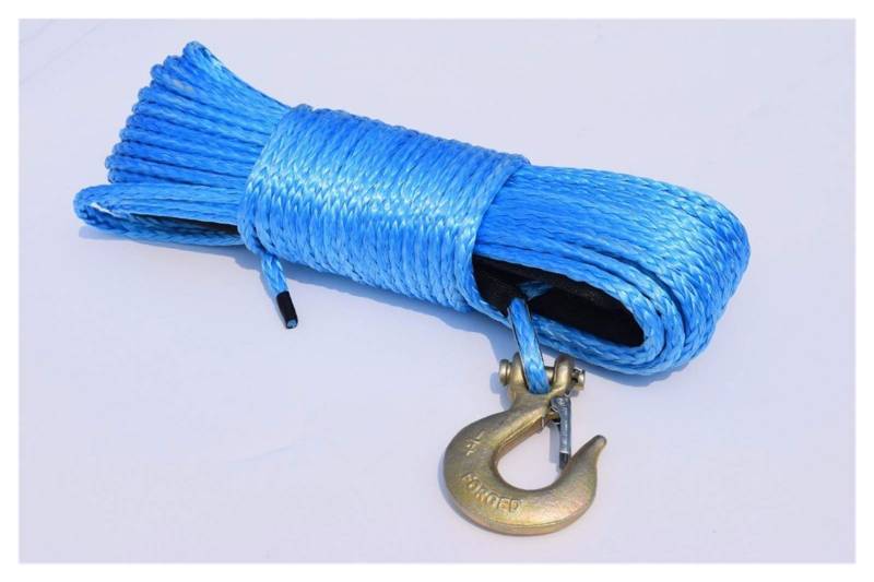 Synthetisches Windenseil-Kabelset Blau 6mm * 30m ATV Synthetisches Windenseil, Plasmaseil, Kevlar Winchkabel, dauerhaftes Uhmwpe-Seil for ATV UTV-Fahrzeugauto-Motorrad von LOMCOT