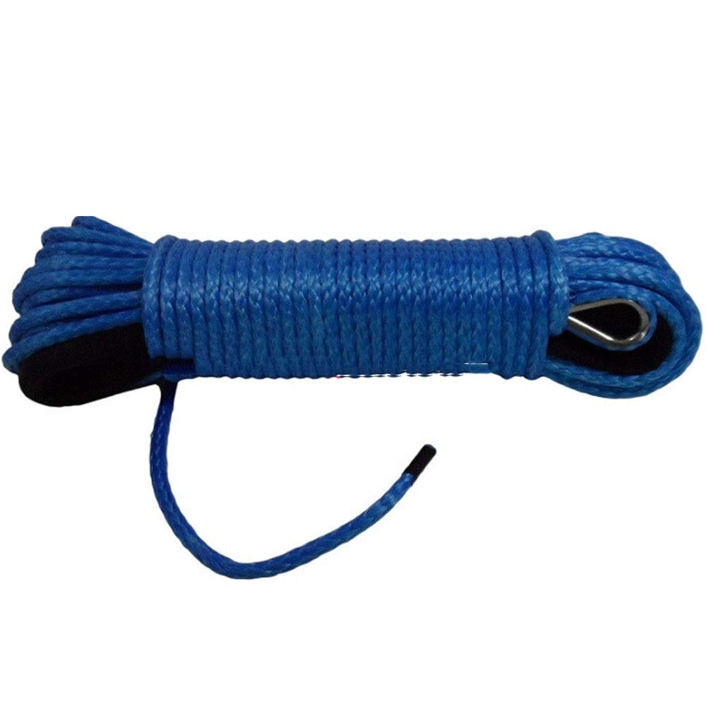 Synthetisches Windenseil-Kabelset Blau 6mm * 30m Synthetisches Seil 4500 lbs Aluminium Off Road Seil, Bootswinde Seil, Ersatzwinklappe hinzufügen von LOMCOT