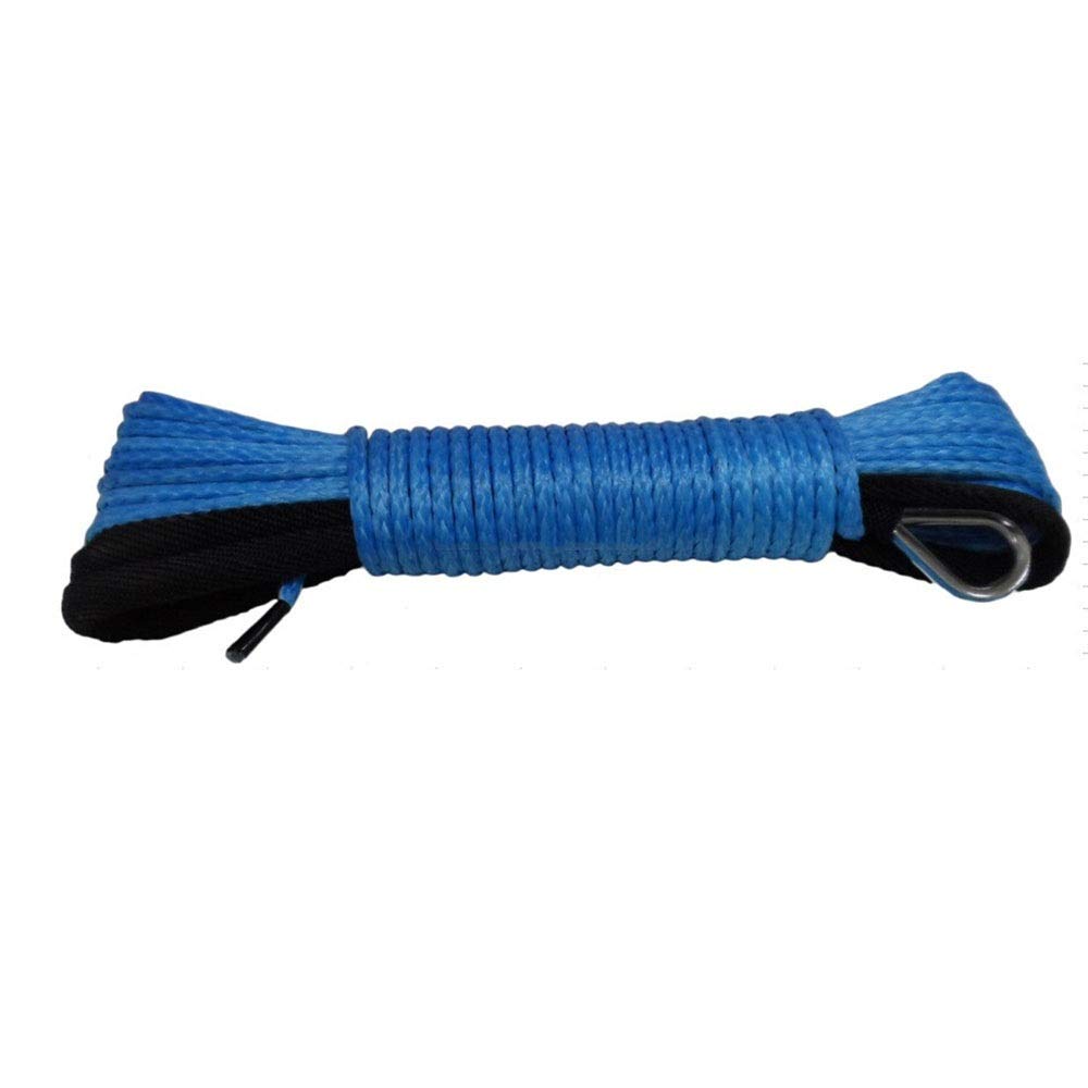 Synthetisches Windenseil-Kabelset Blaue 5mm * 15 m ATV Winch Line mit 4000 lbs schwarzer Hawse Fairlead, Synthetisches Windenseilkabel abseits des Straßenseils von LOMCOT