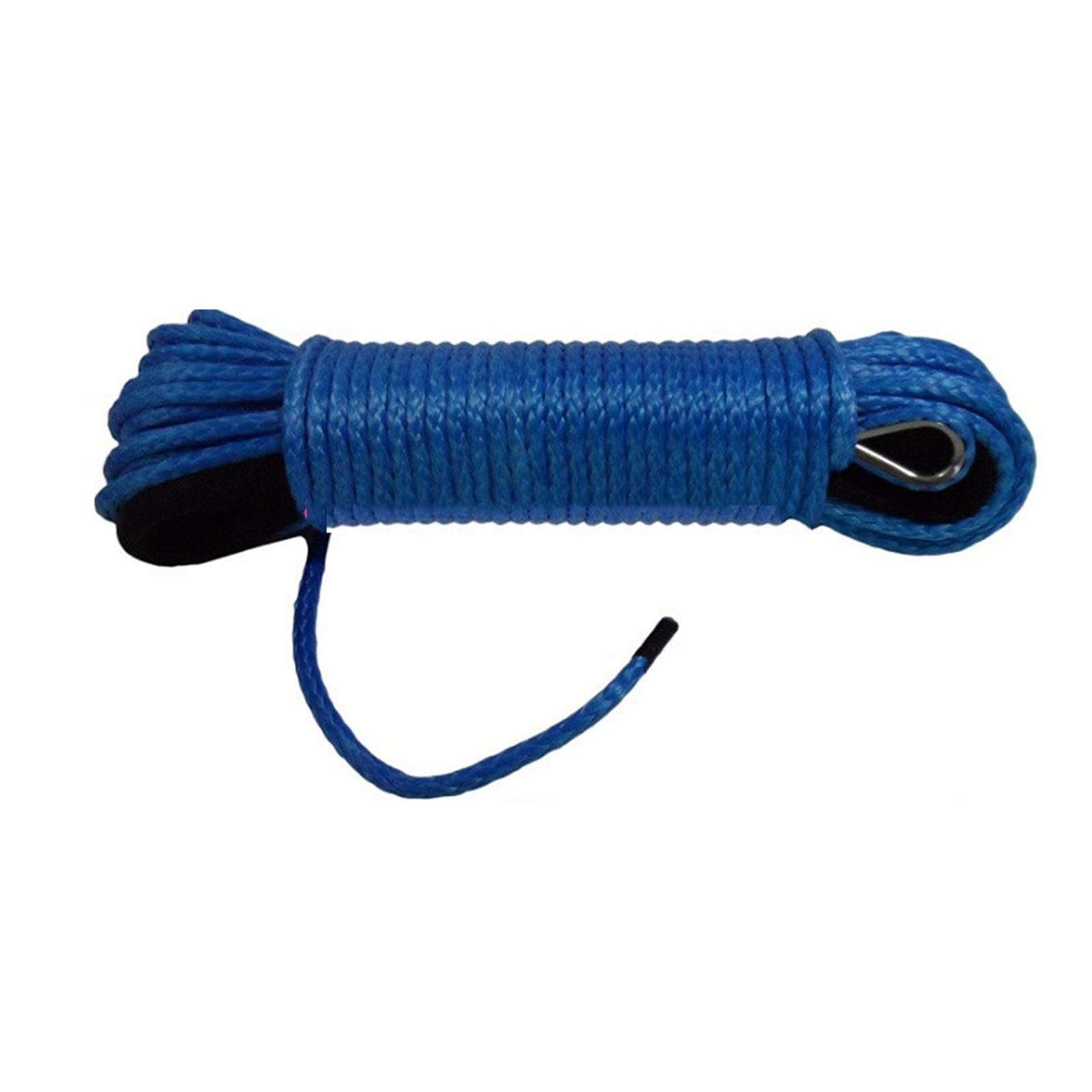 Synthetisches Windenseil-Kabelset Blaue 6mm * 30m ATV Winch Line mit 4500 £ Aluminium Hawse Fairlead, Synthetisches Windenseilkabel, ATV-Windenkabel, Abschleppseil von LOMCOT