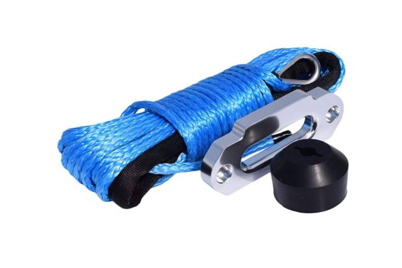 Synthetisches Windenseil-Kabelset Blaues 6mm * 15m Synthetisches Windenseil mit Hawse Fairlead und Winch Stopper, ATV Winch Line, ATV Winch Seil for jedes Geländefahrzeug von LOMCOT