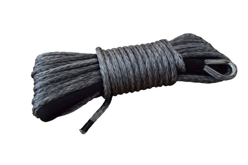 Synthetisches Windenseil-Kabelset Grau 6mm * 15m Ersatz Synthetisches Seil for Winde, Synthetisches Windenseil, Plasmaseil, ATV Winch Zubehör von LOMCOT