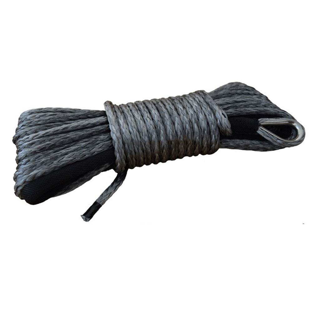 Synthetisches Windenseil-Kabelset Grau 6mm * 15m Synthetisches Windenseil 4500 lbs Winch Fairlea, ATV Winchkabel, Off Road Seil, Bootswindeseil hinzufügen von LOMCOT