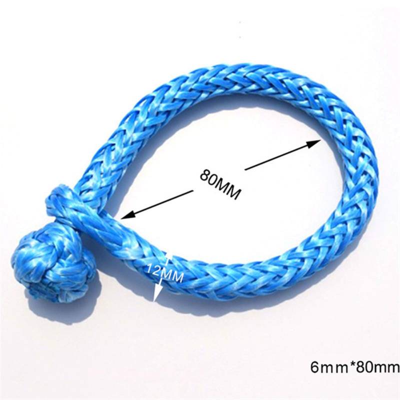 Synthetisches Windenseil-Kabelset Graue 6mm * 80mm Synthetische Seilfessel, weiche Fesseln for Yacht, Winchhackelwiederherstellung weicher Griff(Blue) von LOMCOT