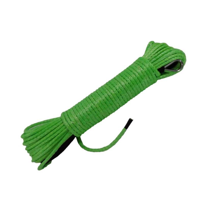 Synthetisches Windenseil-Kabelset Grüne 5mm * 15m ATV Winchkabel mit 4000lbs Schwarzer Hawse Fairlead, Synthetisches Windenseil, 3/16 "Winch-Linie, Bootswindeseil von LOMCOT