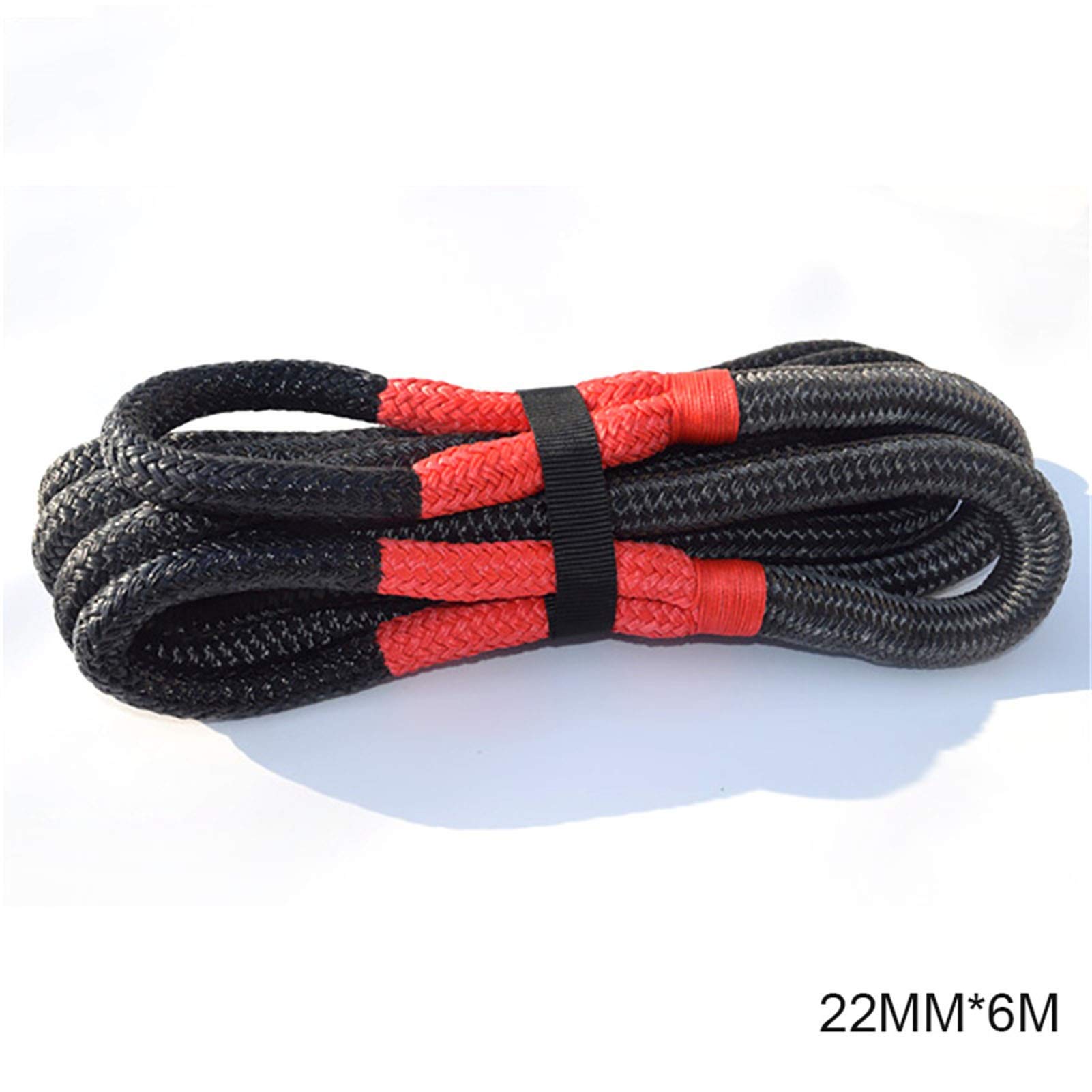 Synthetisches Windenseil-Kabelset Kinetisches Seil, Rückgewinnungsseil, doppelt geflochtenes Nylon-Energieseil(22mm 6m red) von LOMCOT