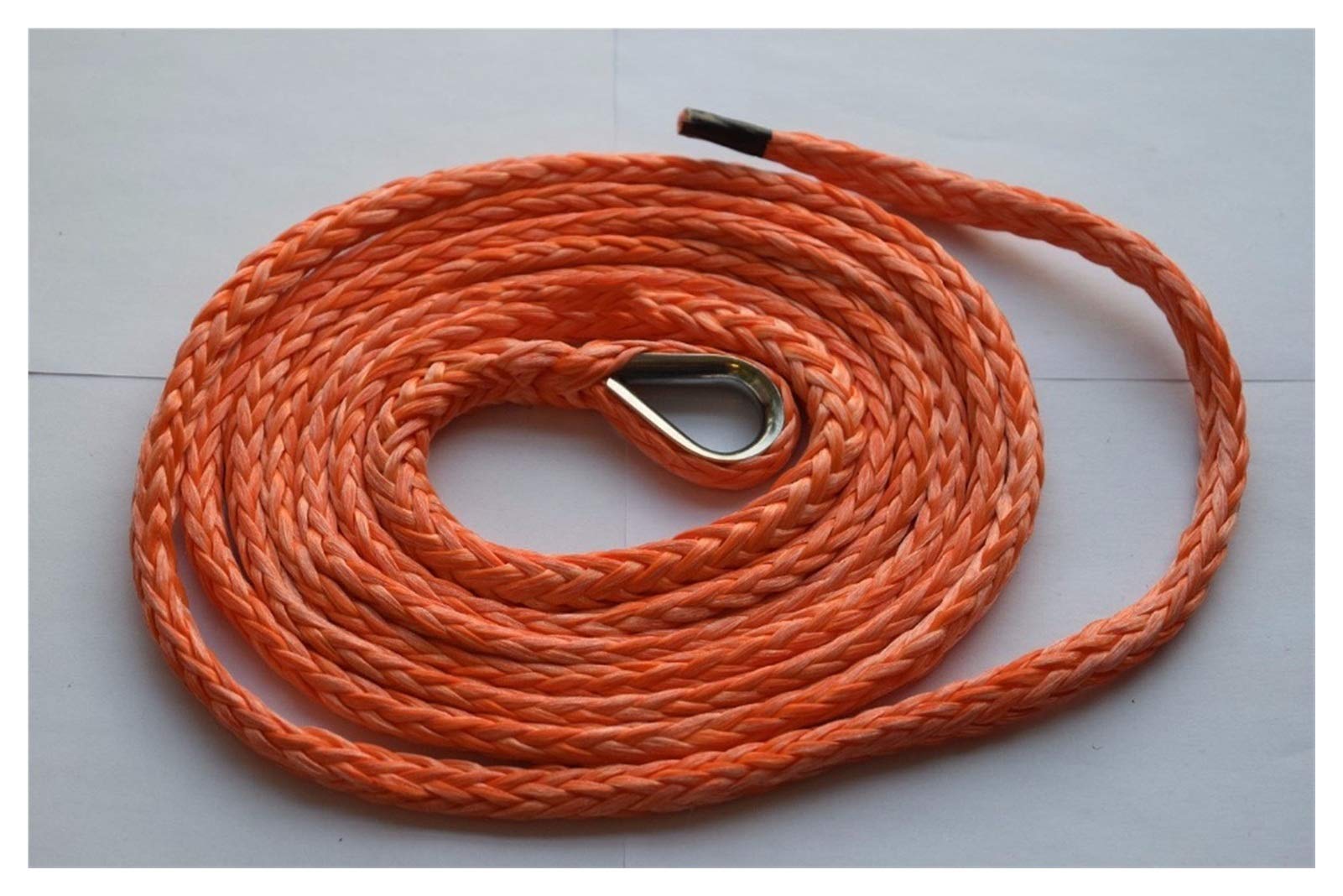 Synthetisches Windenseil-Kabelset Orange 1/4 "* 10Feet ATV-Schneepflugseil, Synthetisches Windenseil 6mm, Winde-Seilverlängerung von LOMCOT