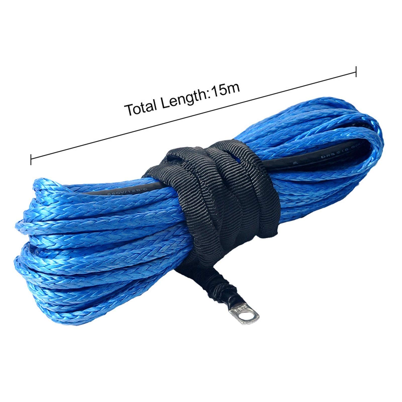 Synthetisches Windenseil-Kabelset Polyethylen Starke Traktionsseil Synthese Winde Seil Winde Seil Auto Notrufanhänger Seil Rettungsseil(1/4 * 50(6mm*15m),Blue) von LOMCOT