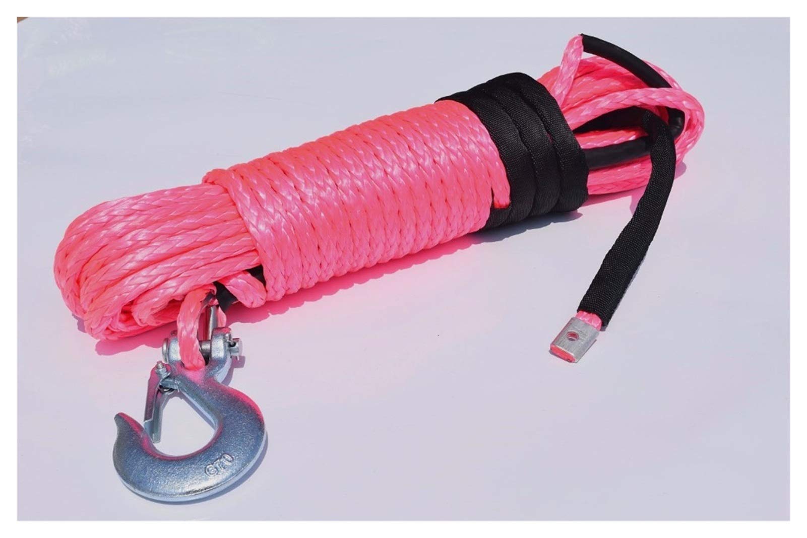 Synthetisches Windenseil-Kabelset Rosa 10mm * 30m Ersatz Synthetisches Seil for Winde, Winde-Kabelhaken, Off-Straßenseil, 3/8 geflochtenes Nylonseil von LOMCOT