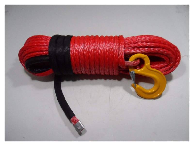 Synthetisches Windenseil-Kabelset Rot 12mm * 30m Synthetisches Windenseil, Schleppseilauto, ATV-Windekabel, Bootswindeseil, ATV Winch Zubehör von LOMCOT