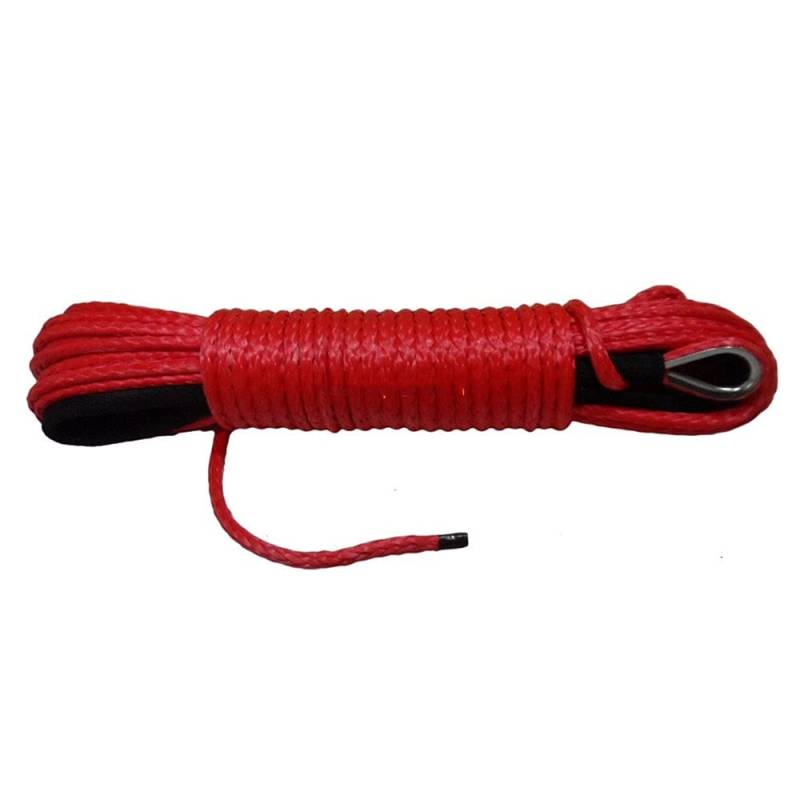 Synthetisches Windenseil-Kabelset Rot 5mm * 15m Winde Seil mit 4000lbs schwarzer Winch-Feiertag, Synthetisches Seil, ATV-Windekabel von LOMCOT