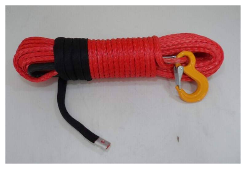 Synthetisches Windenseil-Kabelset Rotes 10mm * 45m Ersatzwindekabel for Winde, 12 Zopf-Abschleppseile, Synthetisches Windenseil, abseits des Straßenseils von LOMCOT