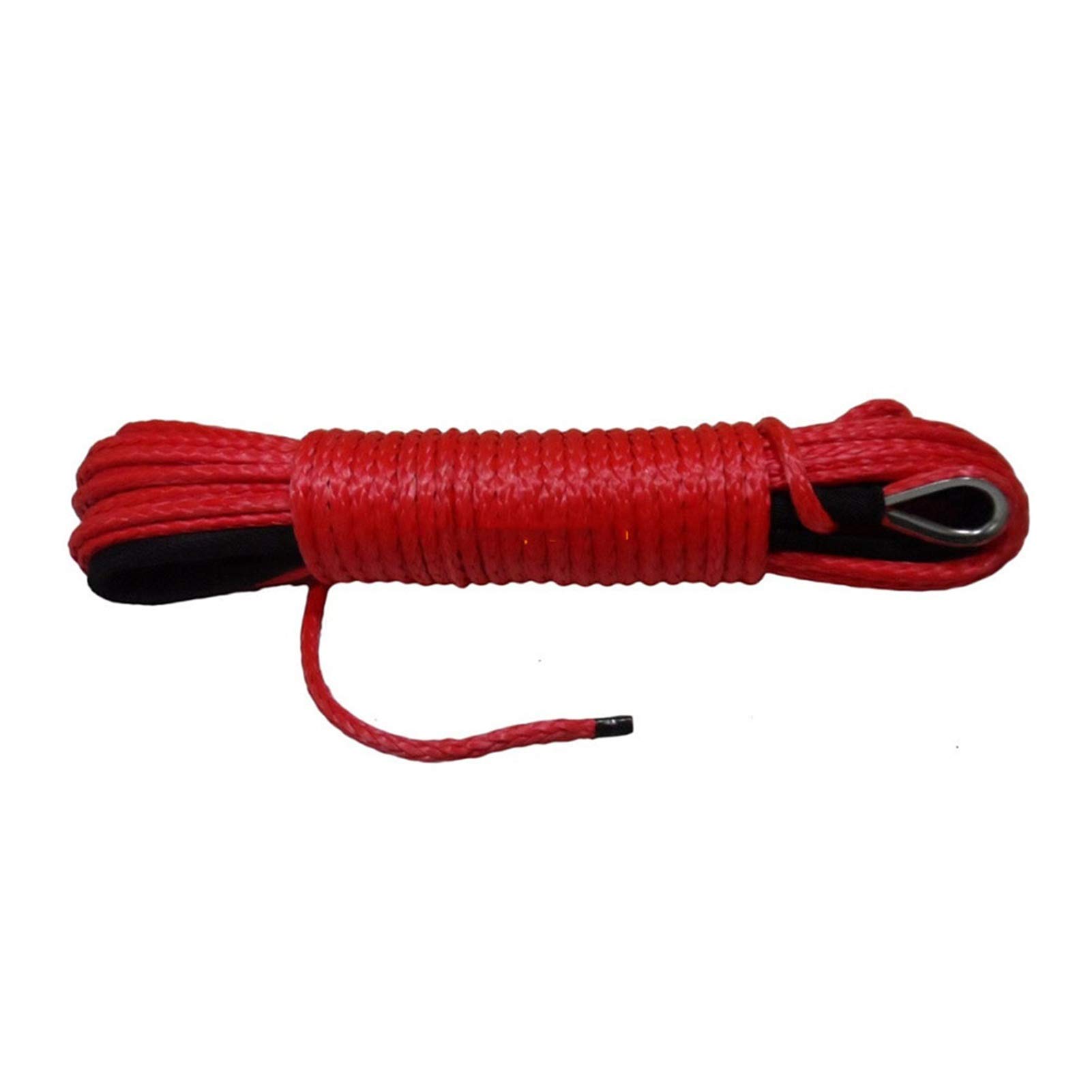 Synthetisches Windenseil-Kabelset Rotes 5mm * 15m ATV Winchkabel mit 4000lbs Hawse Fairlead, Synthetisches Windeseil, Kevlar-Seil, 3/16 "Winch-Linie von LOMCOT