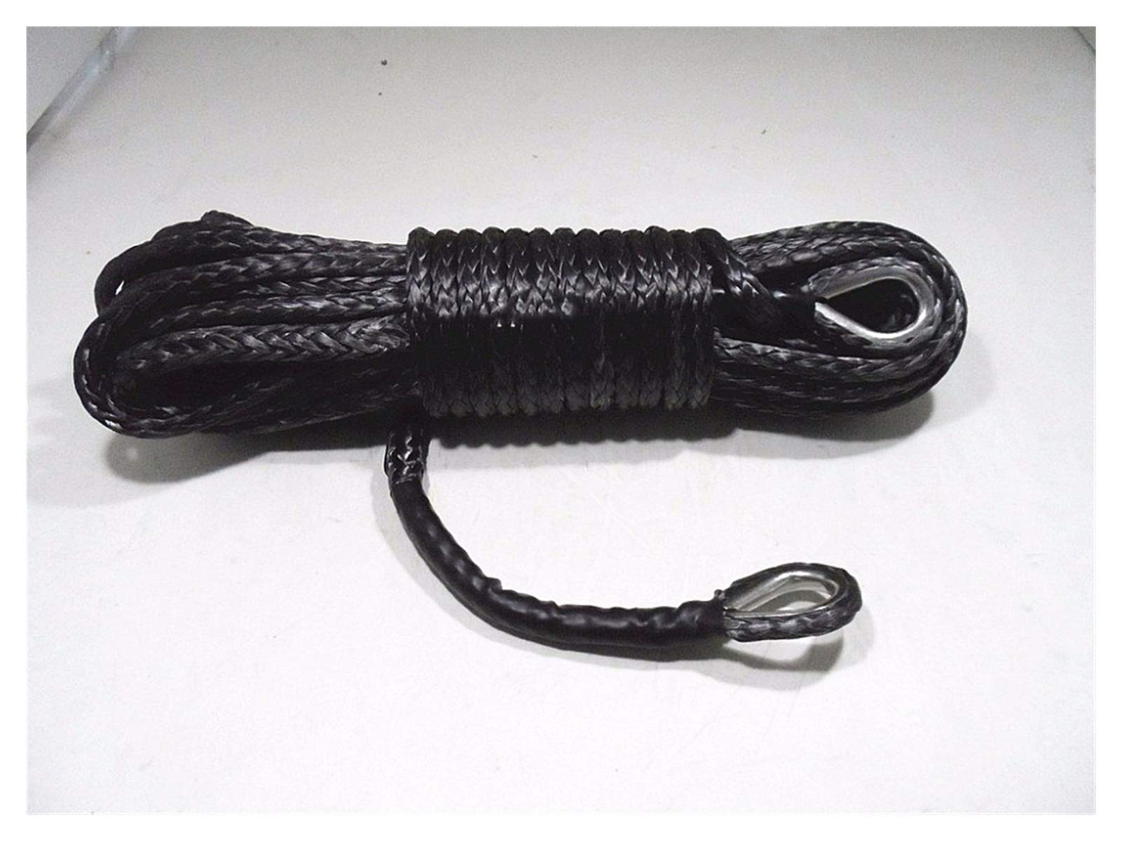 Synthetisches Windenseil-Kabelset Schwarz 10mm * 26M Winde Seilverlängerung, 3/8 "Synthetisches Seil, Kevlar Winch Seil von LOMCOT