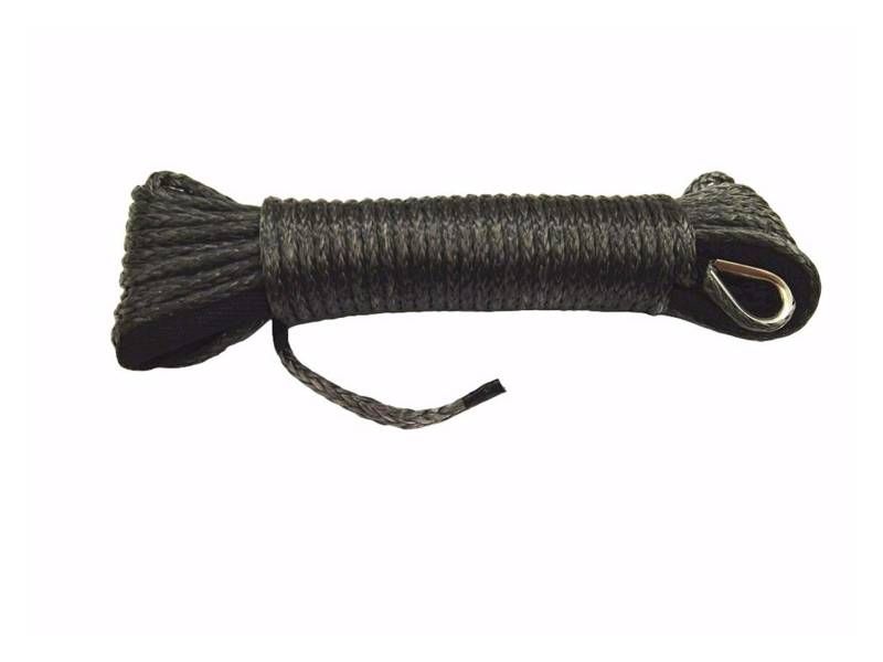 Synthetisches Windenseil-Kabelset Schwarz 5mm * 15m ATV-Synthetisches Seil, ATV-Winde-Zubehör, Bootswindekabel, Winde-Seil von LOMCOT