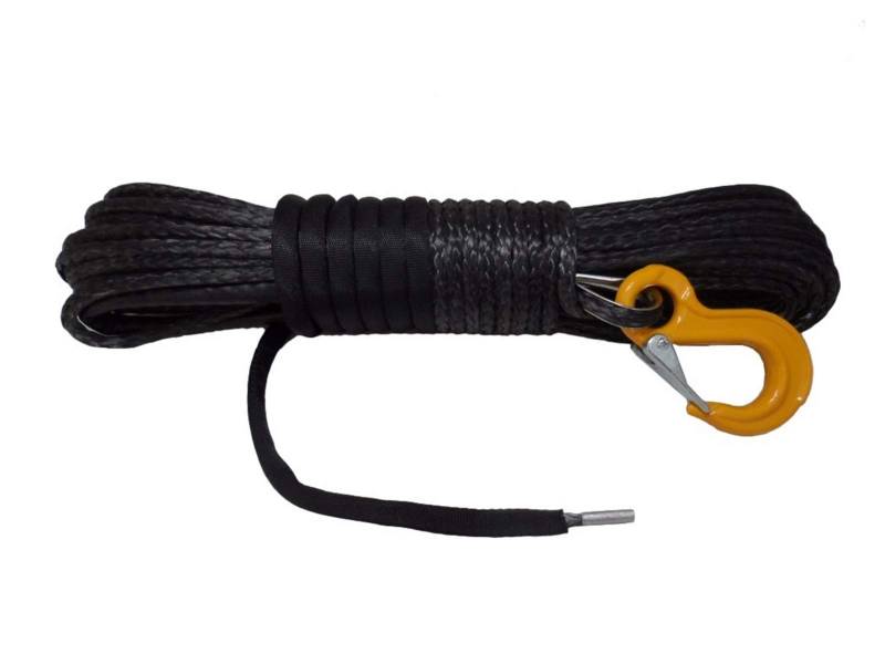 Synthetisches Windenseil-Kabelset Schwarz 8mm * 30m 4x4 SUV Synthetisches Windenseil, ATV Winch-Zubehör, Kevlar Winch Seil, Ersatzwinschkabel von LOMCOT