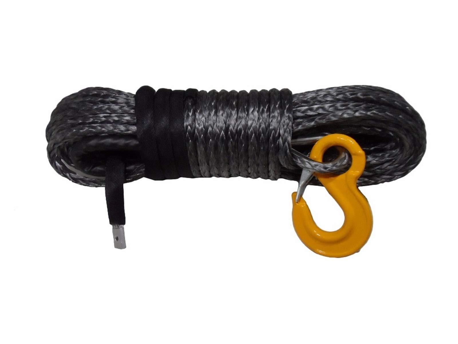 Synthetisches Windenseil-Kabelset Schwarzes 12mm * 30m Synthetisches Seil, Winde Seil 12mm, Seil for ATV Winch-Accemies, Kevlar Winch Seil von LOMCOT