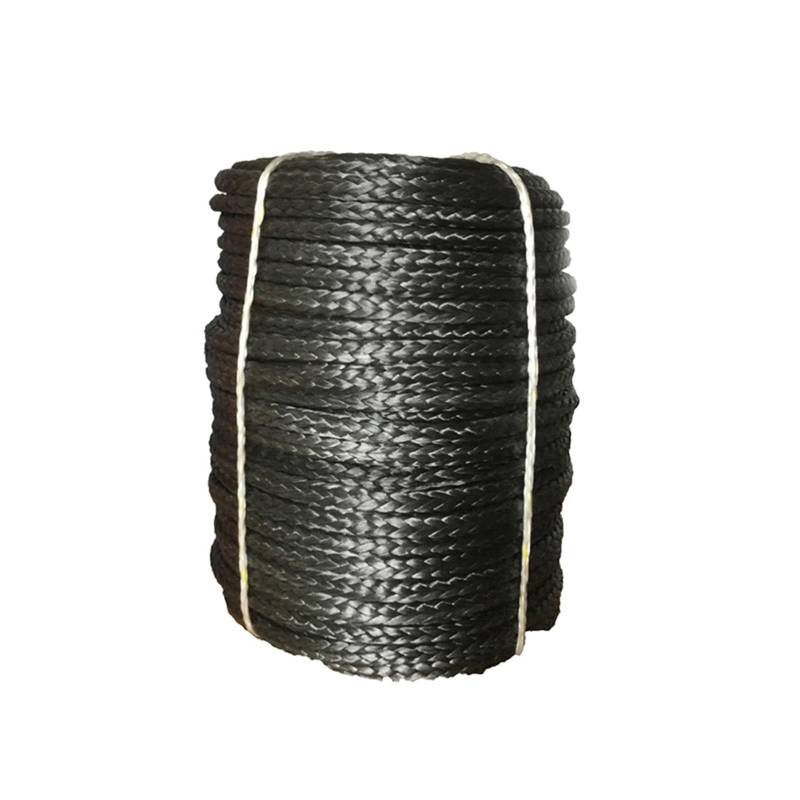 Synthetisches Windenseil Synthetisches Windenleinen-Kabelseil, 12 mm x 100 m, Synthetisches Marine-UHMWPE-Festmacher-Schleppwindenseil(Noir) von LOMCOT