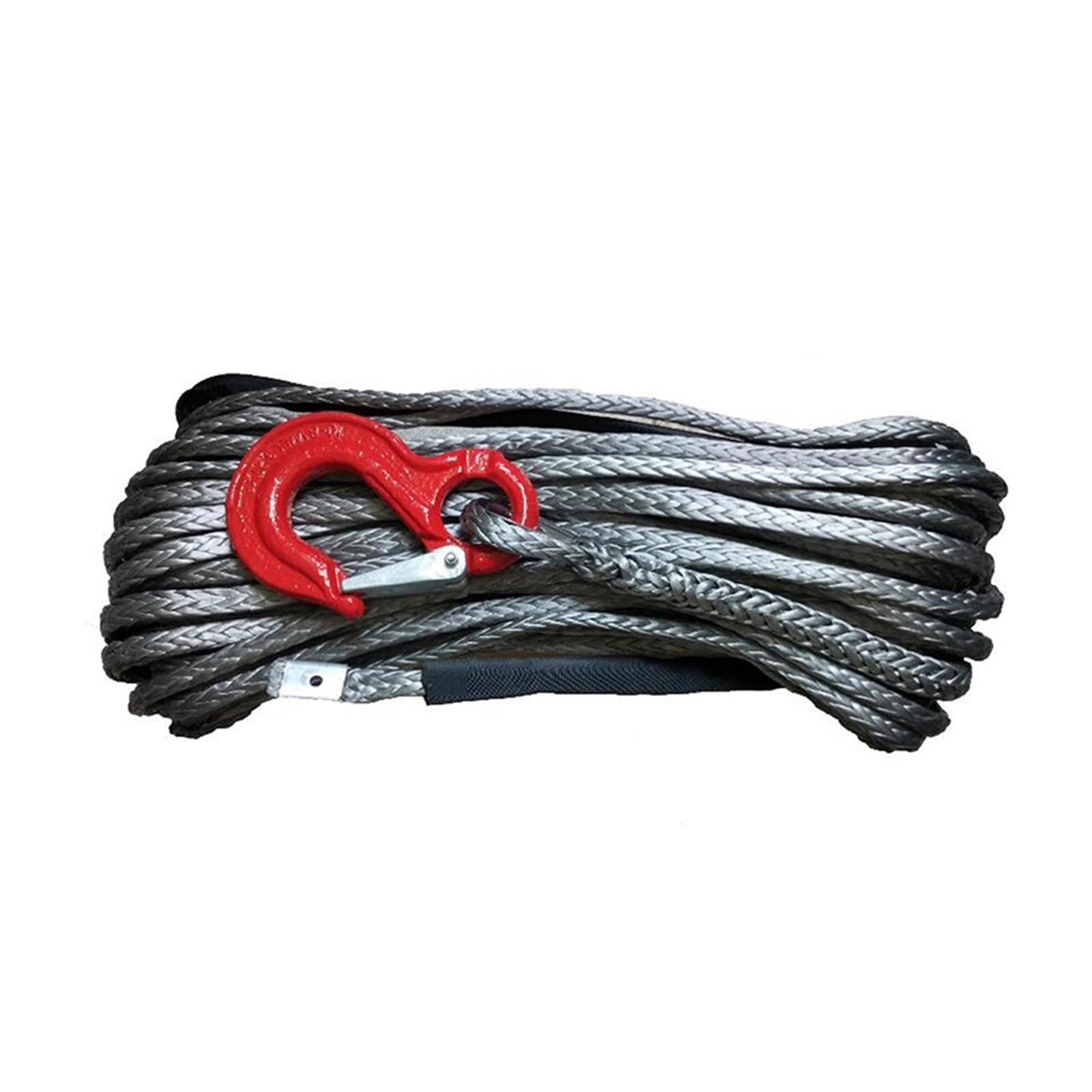 Synthetisches Windenseil Synthetisches Windenseil, Leitungskabel, 12 mm x 30 m, UHMWPE-Faser, Synthetisches Windenseil mit Haken for ATV/UTV/4WD/4X4/OFFROAD(Noir) von LOMCOT