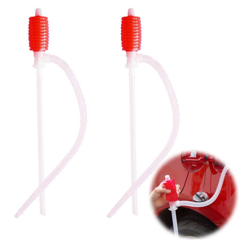 LONGHAO 2 pcs Handpumpe Umfüllpumpe Benzinpumpe,Handpumpe Benzinpumpe,Absaugpumpe für Benzin,Hand Kraftstoff Umfüllpumpe,ölpumpe Absaugpumpe mit Siphon,für Kraftstoffe Notpumpe Benzin Diesel von LONGHAO