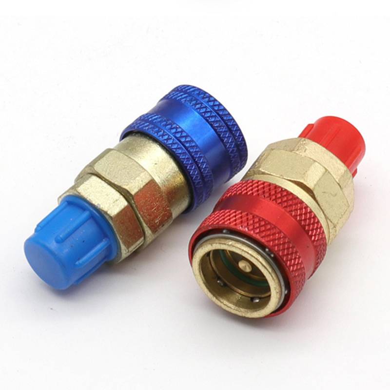 LONGHAO 2 pcs R134A Adapter Set R134A Klimaanlage Adapter Schnellkupplung für Autoklimaanlage R134A Schnellkupplungssatz High/Low Side Kältemittel R134A Umrüstsatz,für Auto Klimaanlage (#1) von LONGHAO