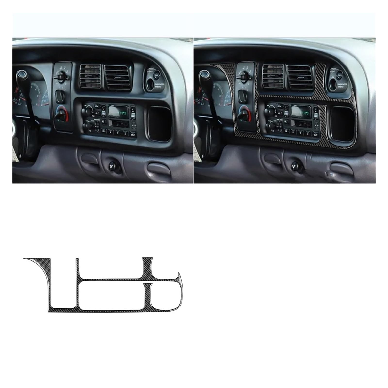 Auto Deko Innen Für Dodge Für Ram 1500 2500 3500 1998-2002 Center Dashboard Rahmen Abdeckung Trim Real Carbon Fiber Aufkleber Auto Innen Zubehör Auto-Trim-Aufkleber von LONPEXDT