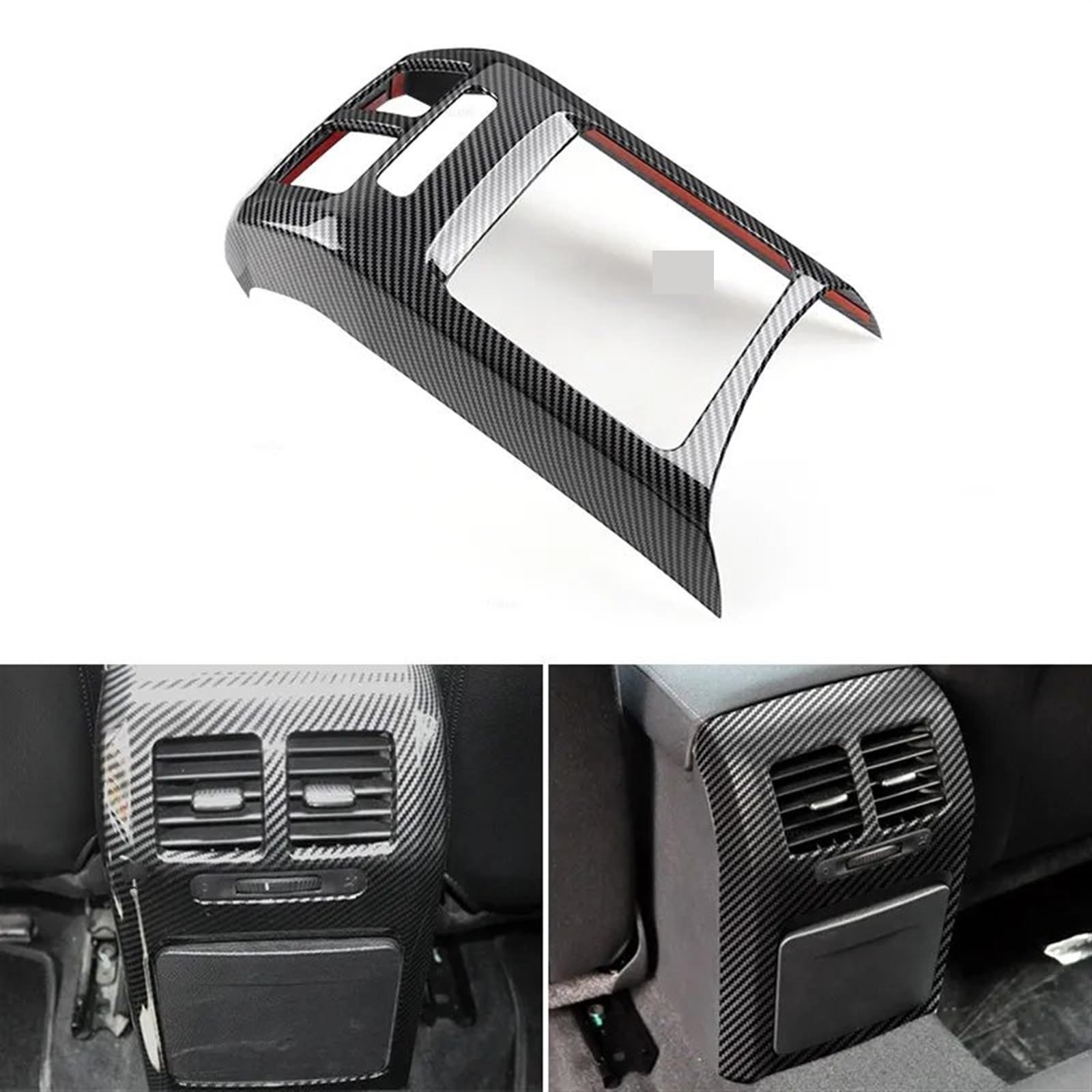 Auto Deko Innen Für VW Für Golf 6 MK6 2008-2013 Car Center Control Armlehne Box Hinten Klimaanlage Outlet Abdeckung Trim Zubehör Carbon Fiber Grain Auto-Trim-Aufkleber von LONPEXDT