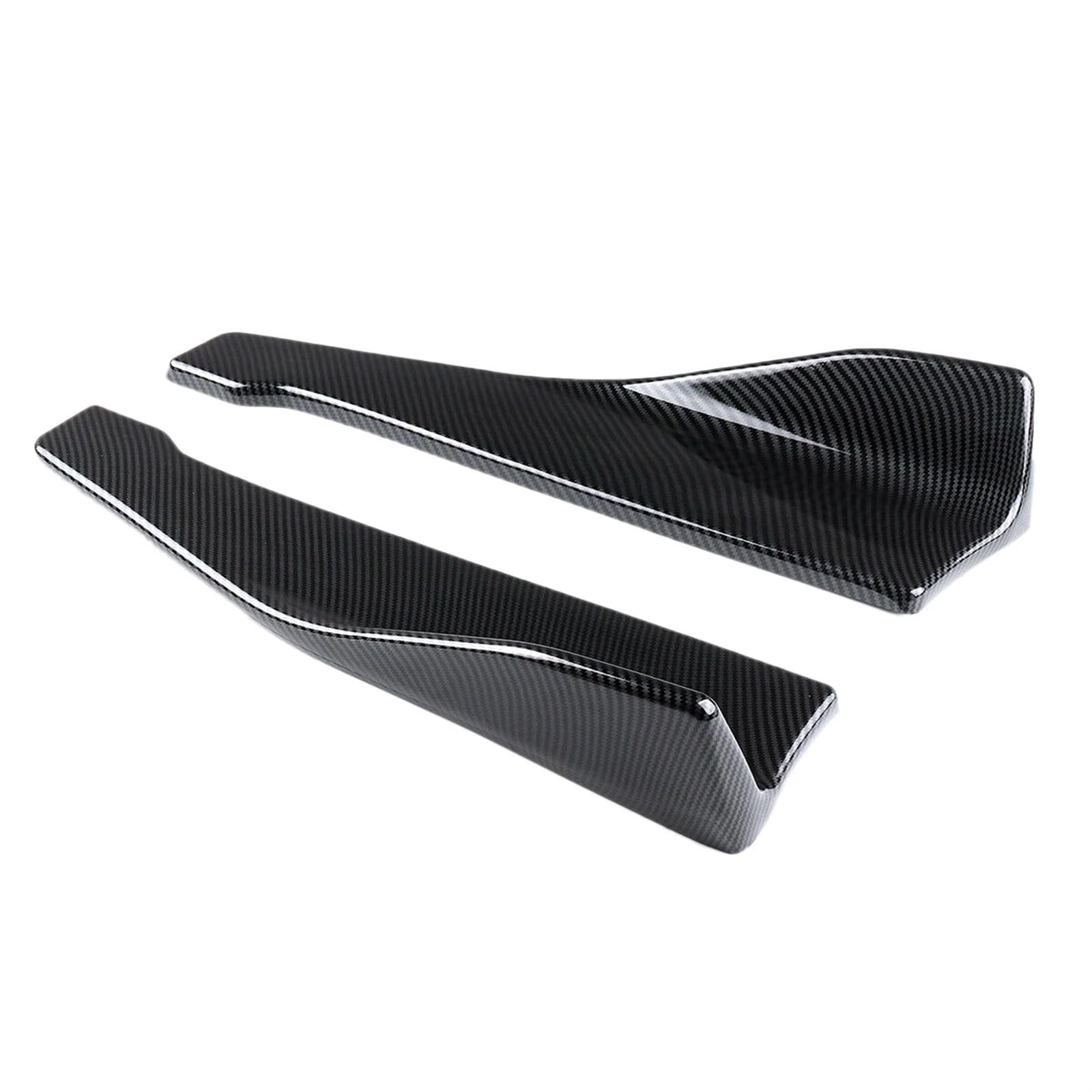 Auto Seitenschweller 2 Stück 48 cm Carbon Fiber ABS Heckstoßstangenschutz Diffusor Lip Splitter Schürze Spoiler Seitenschweller Universal Autozubehör Car Side Skirt Splitter von LONPEXDT