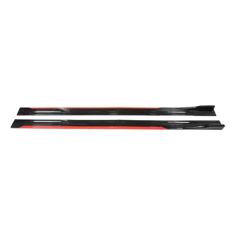 Auto Seitenschweller 8Pcs 2,18 M Auto Seite Röcke Winglet Splitter Lip Für Civic Universal Seite Rock Extensions Car Side Skirt Splitter(Rot) von LONPEXDT