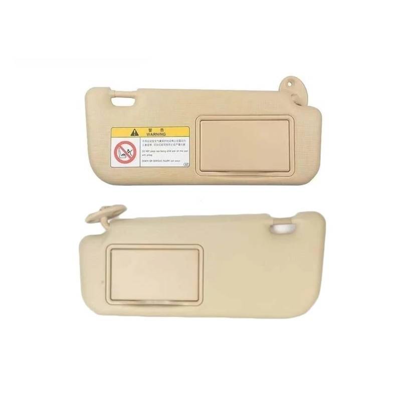 Auto-Sonnenschutz Auto Vorne Links/Rechts Sonnenblende Panel Sonnenblende Mit Make-Up Spiegel Ersatz Für Toyota Für Corolla E160 E170 2014 2015 2016 2017 Innensonnenblende(Beige Pair) von LONPEXDT