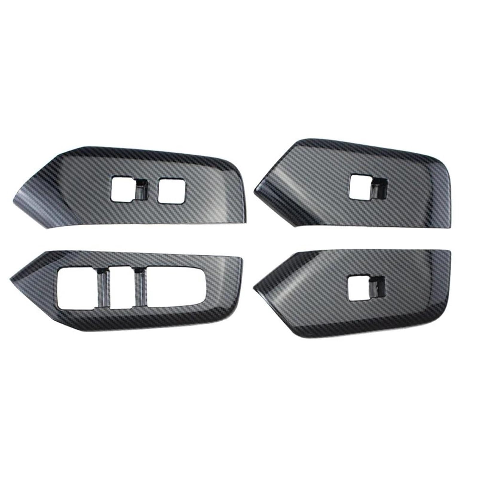 Auto Zierleistenkeile Set 4 Pieces ABS Carbon Faser Farbe Fenster Glas Lift Trim Schalter Taste Panel Abdeckung Innen Dekorative Für Toyota Für Prius 2023 2024 Interieurleisten Trim(Left Hand Drive) von LONPEXDT