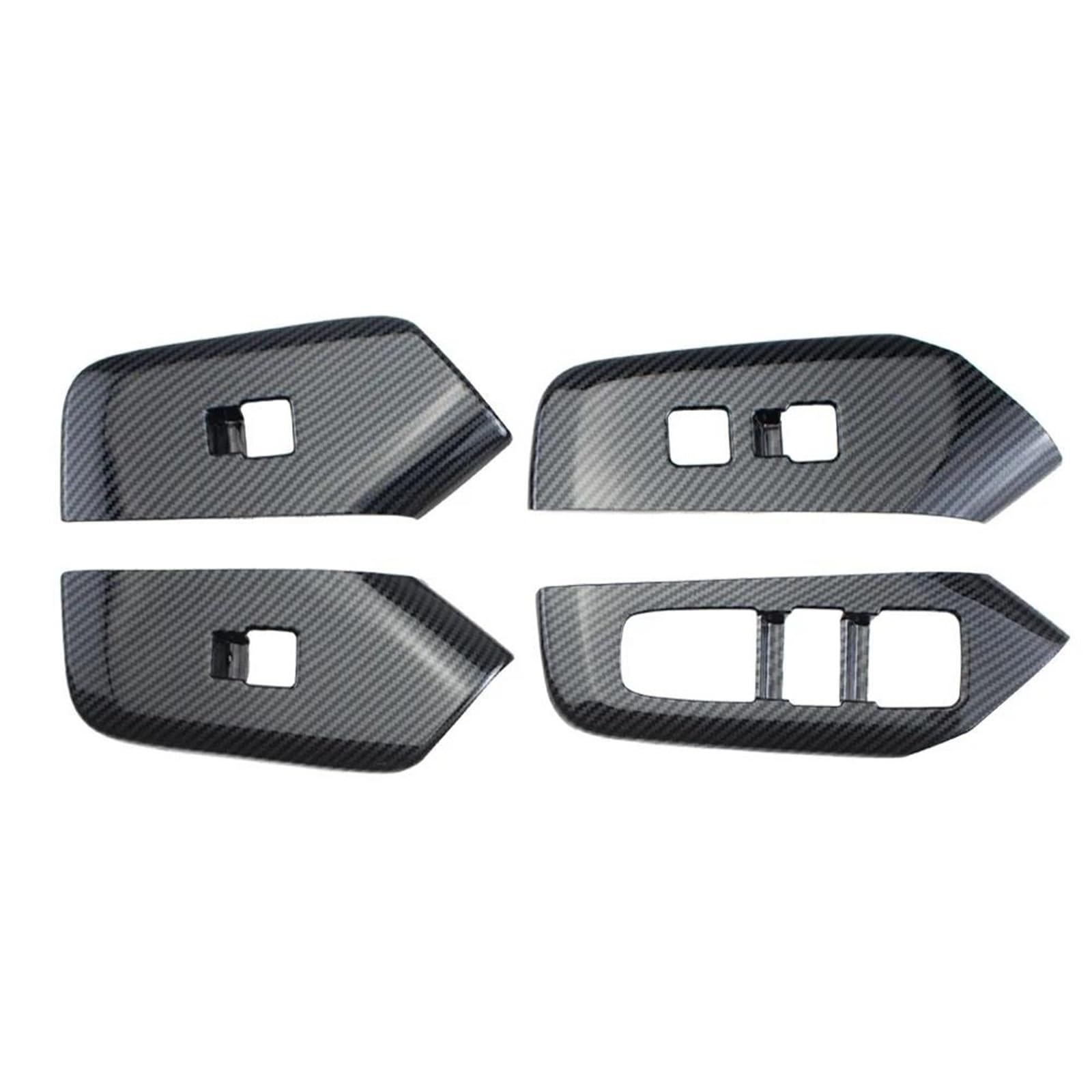 Auto Zierleistenkeile Set 4 Pieces ABS Carbon Faser Farbe Fenster Glas Lift Trim Schalter Taste Panel Abdeckung Innen Dekorative Für Toyota Für Prius 2023 2024 Interieurleisten Trim(Right Hand Drive) von LONPEXDT